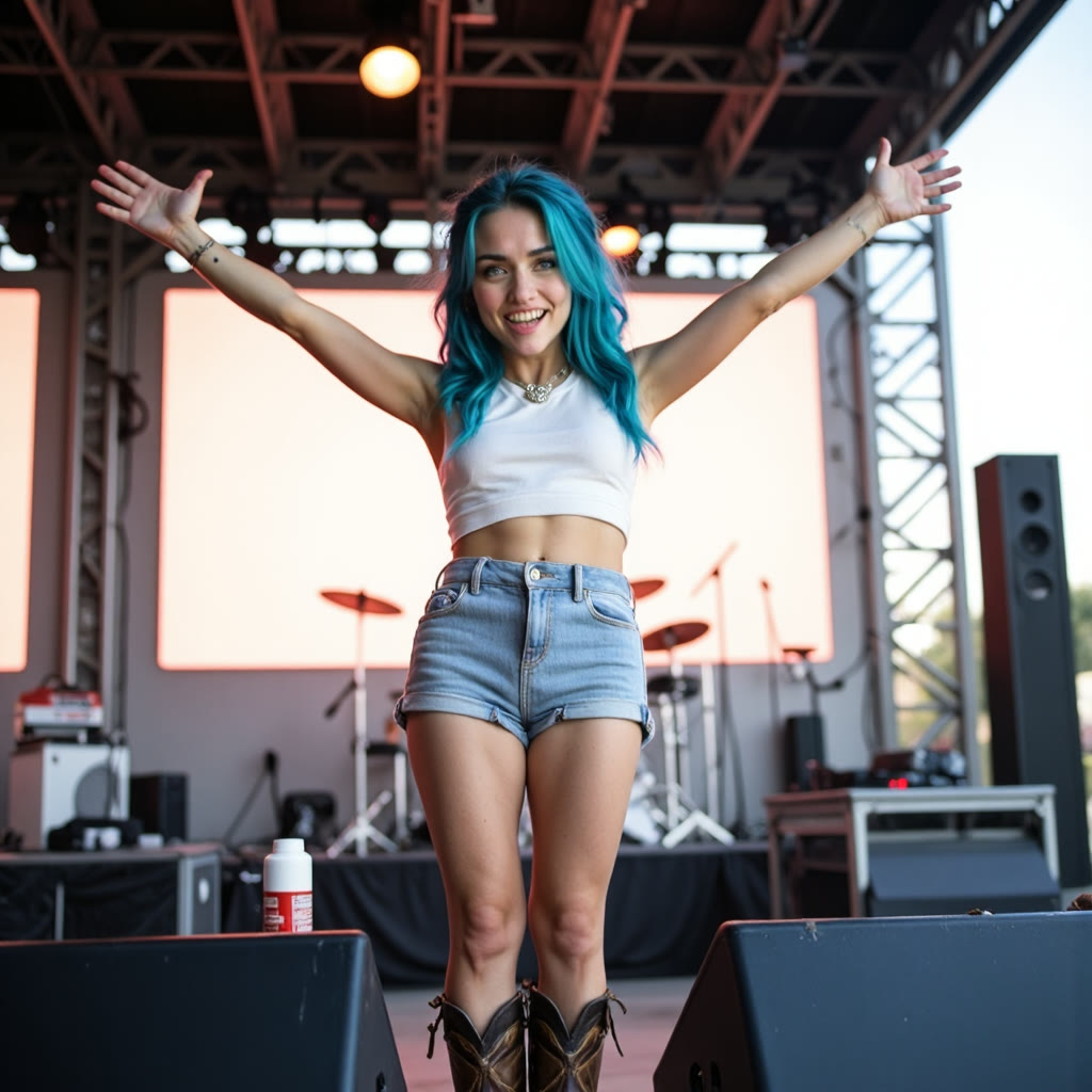 On the festival stage